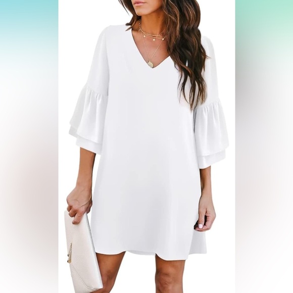 Dresses & Skirts - Belongsi Bell Sleeve Bridal Shower Easter Flowy Dress Medium